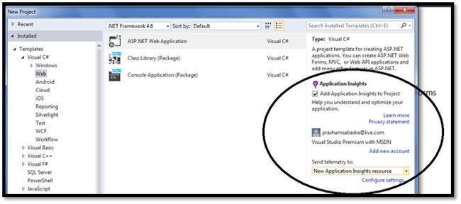 Add application Insights to Project